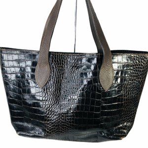 CASTELLARI Milano Italy Brown  Leather Bag Tote